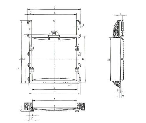 SFZ型鑄鐵方閘門結(jié)構(gòu)布置圖