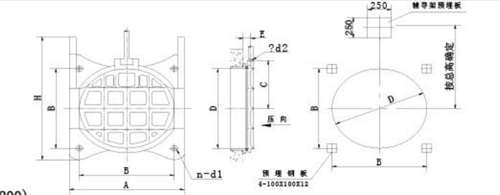 暗桿式鑄鐵閘門的結(jié)構(gòu)示意圖