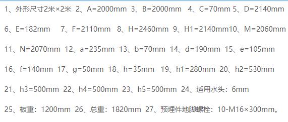 2米×2米鑄鐵閘門生產(chǎn)廠家安裝布置尺寸參數(shù)